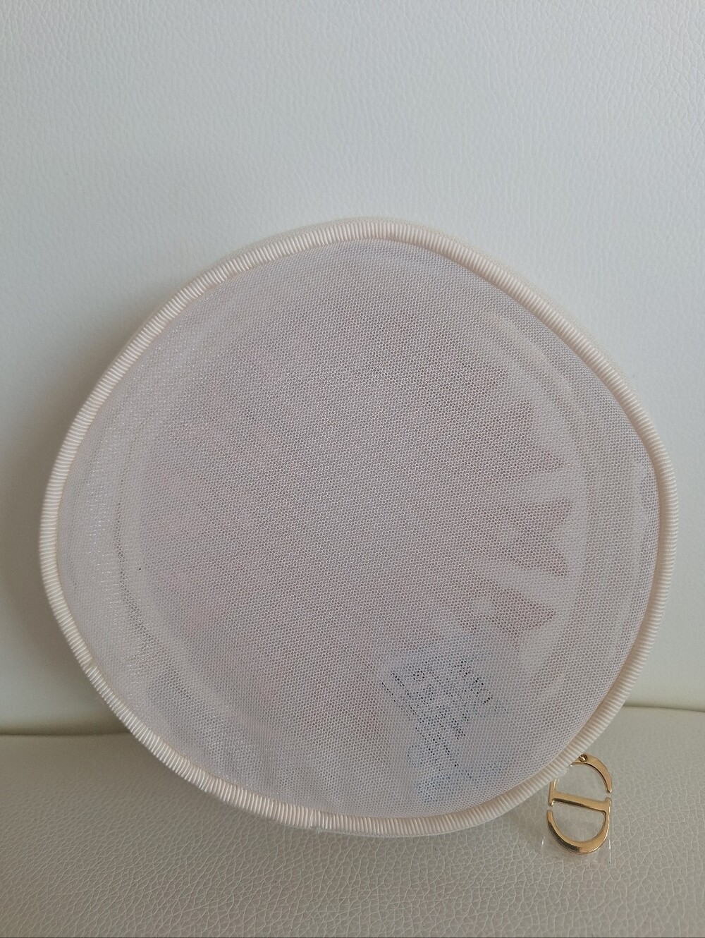 Dior Pink & Gold Butterfly Round Beauty Pouch NWOT - Picture 4 of 8